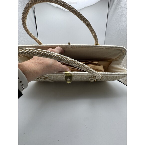 Vintage Caron Of Houston Nautical Raffia Purse NWT Highly Embellished 1960’s - Picture 5 of 11